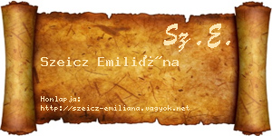 Szeicz Emiliána névjegykártya